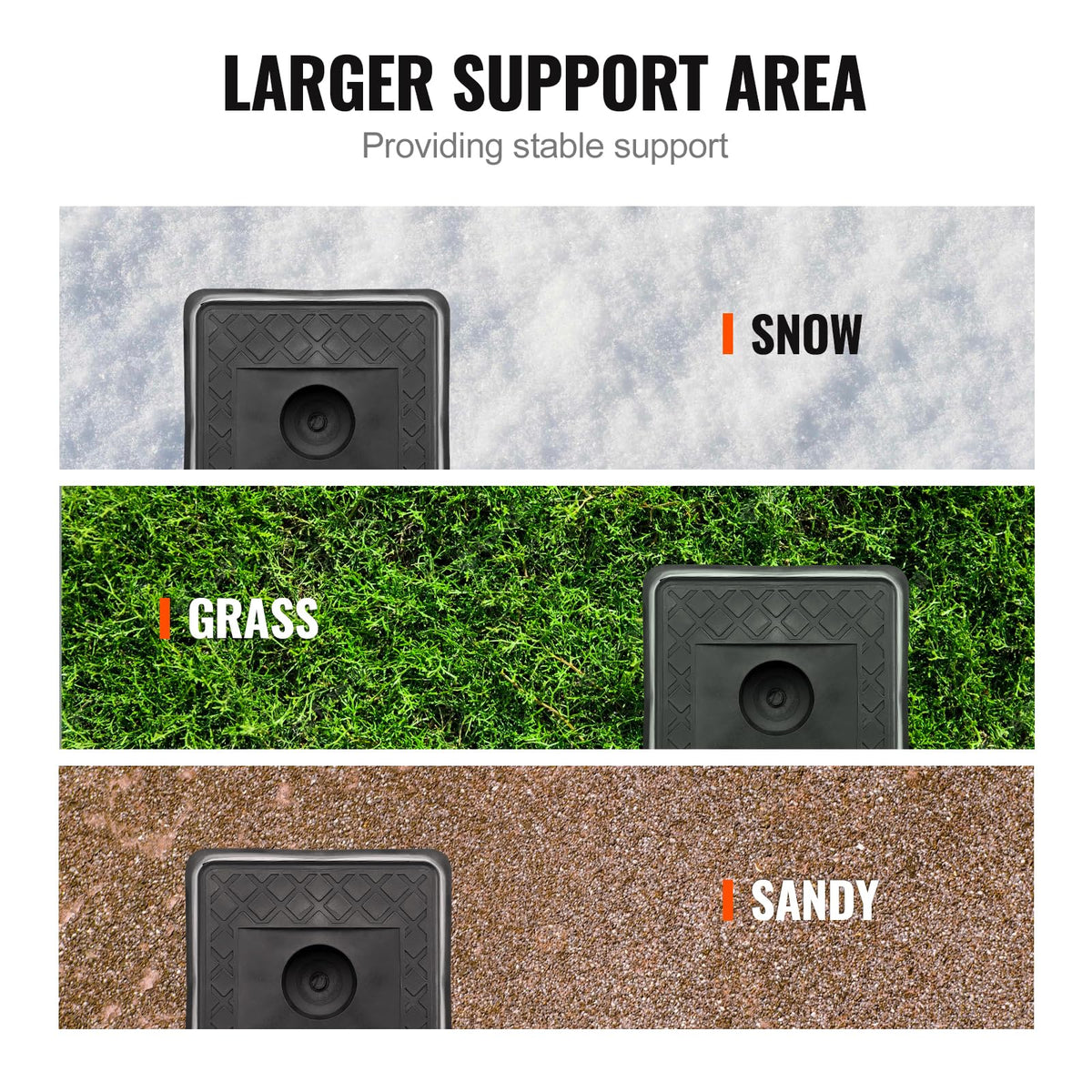 VEVOR drainage hole detail showing moisture prevention benefit