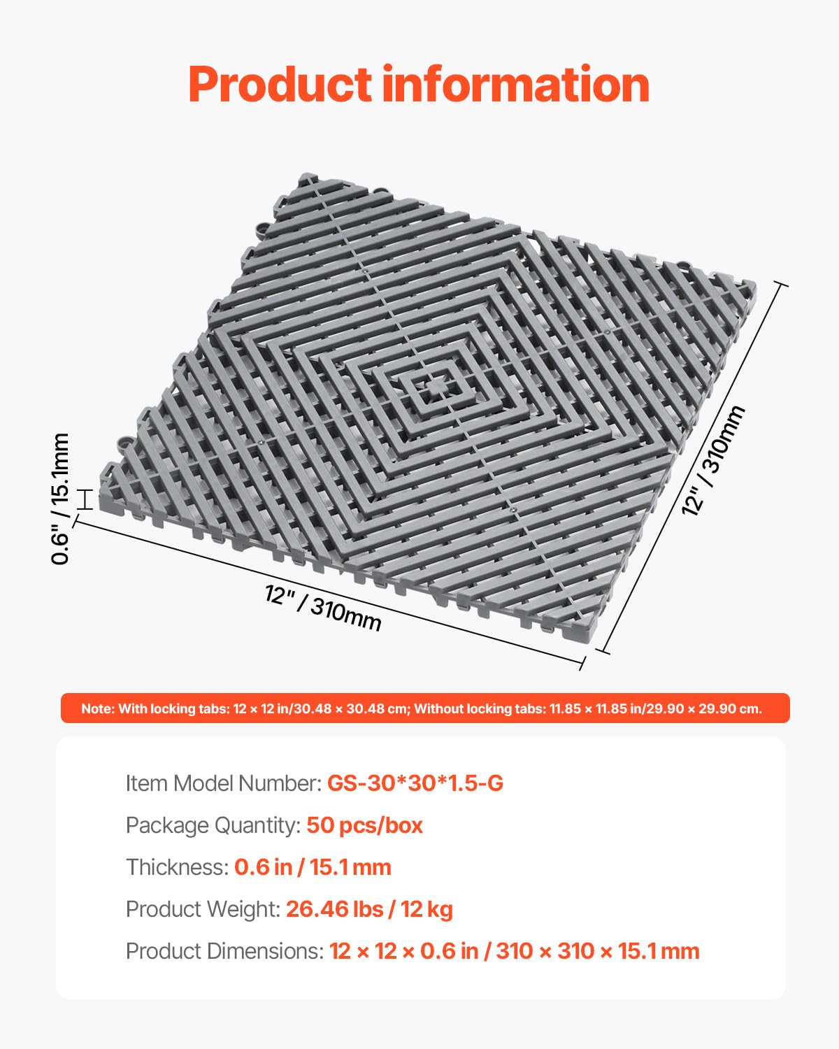 VEVOR drainage tiles forming a garden pathway that sheds water and prevents mud