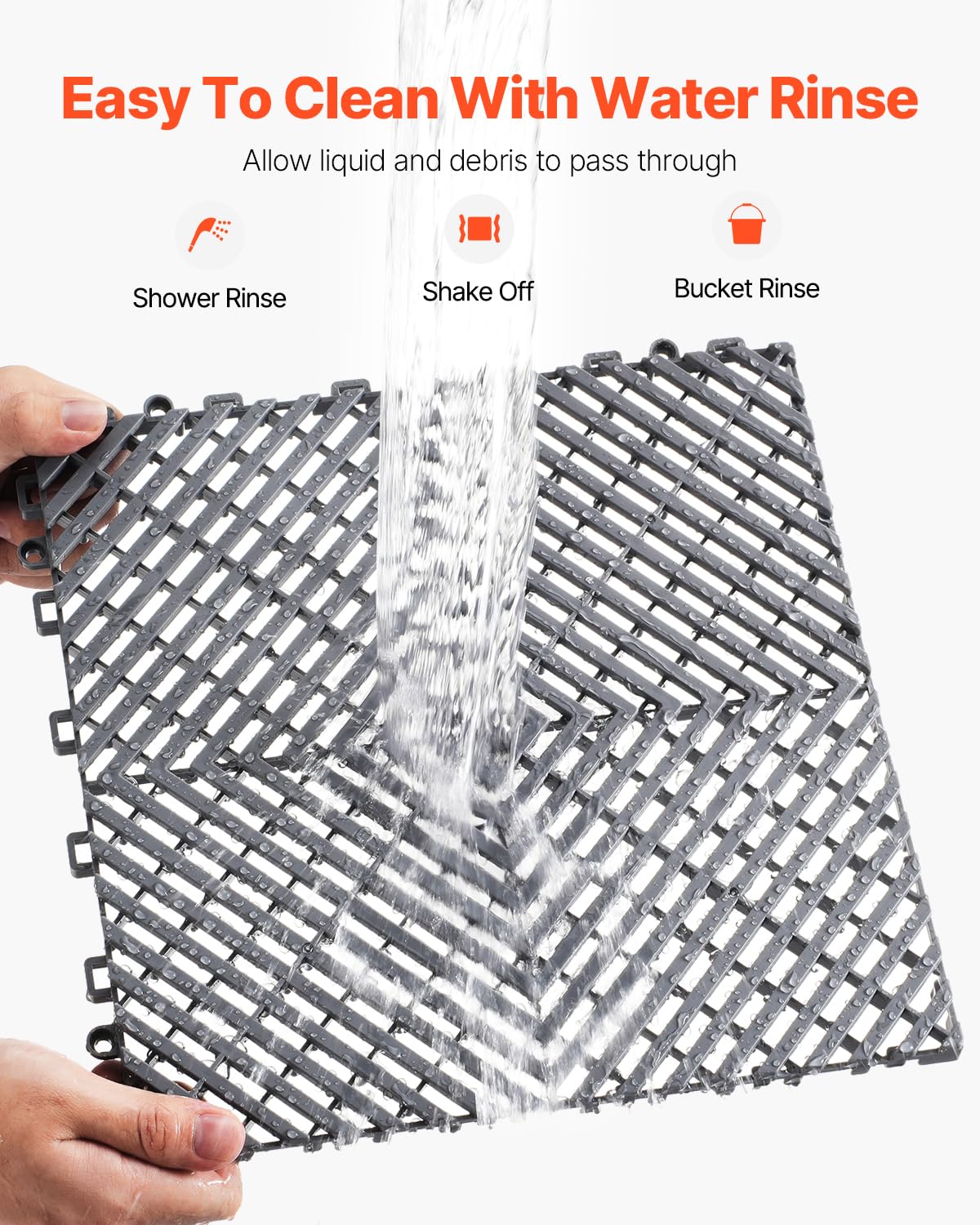 VEVOR interlock connection detail demonstrating secure snap-fit and easy installation