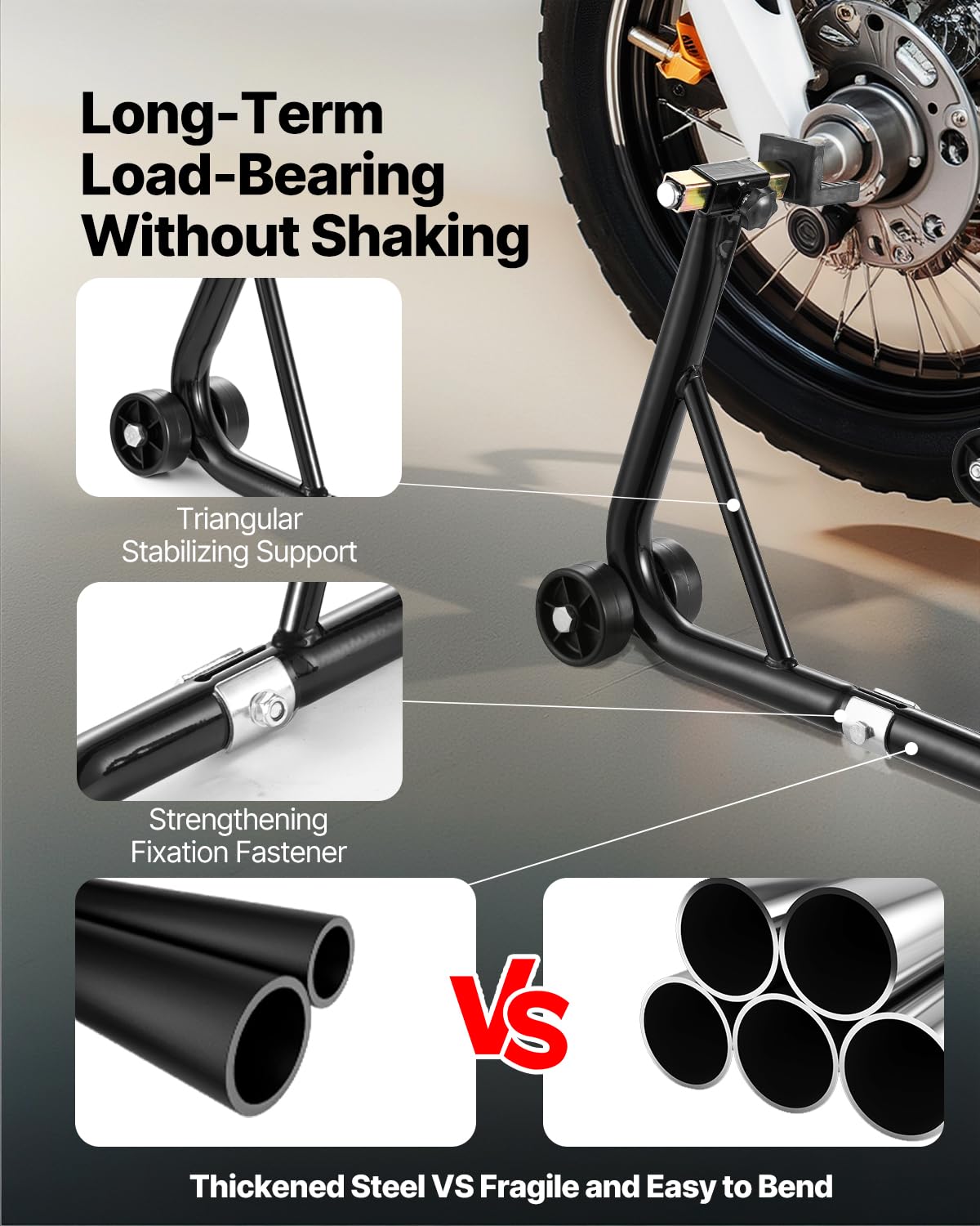 VEVOR dual-fork topheads angle showing protected fork contact