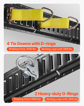 VEVOR close-up of E-track slot detail highlighting corrosion-resistant finish