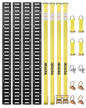 VEVOR front view of four 5-foot E-track rails showing secure mounting benefits