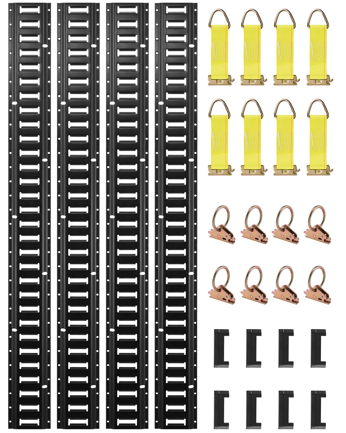 VEVOR front view of rails and accessories showing a complete secure kit