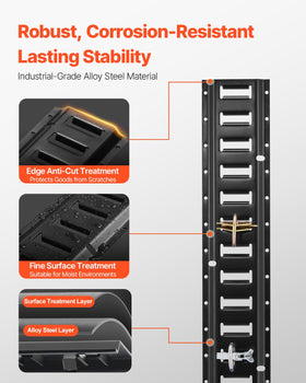 VEVOR installed rails on trailer wall demonstrating stable cargo anchoring