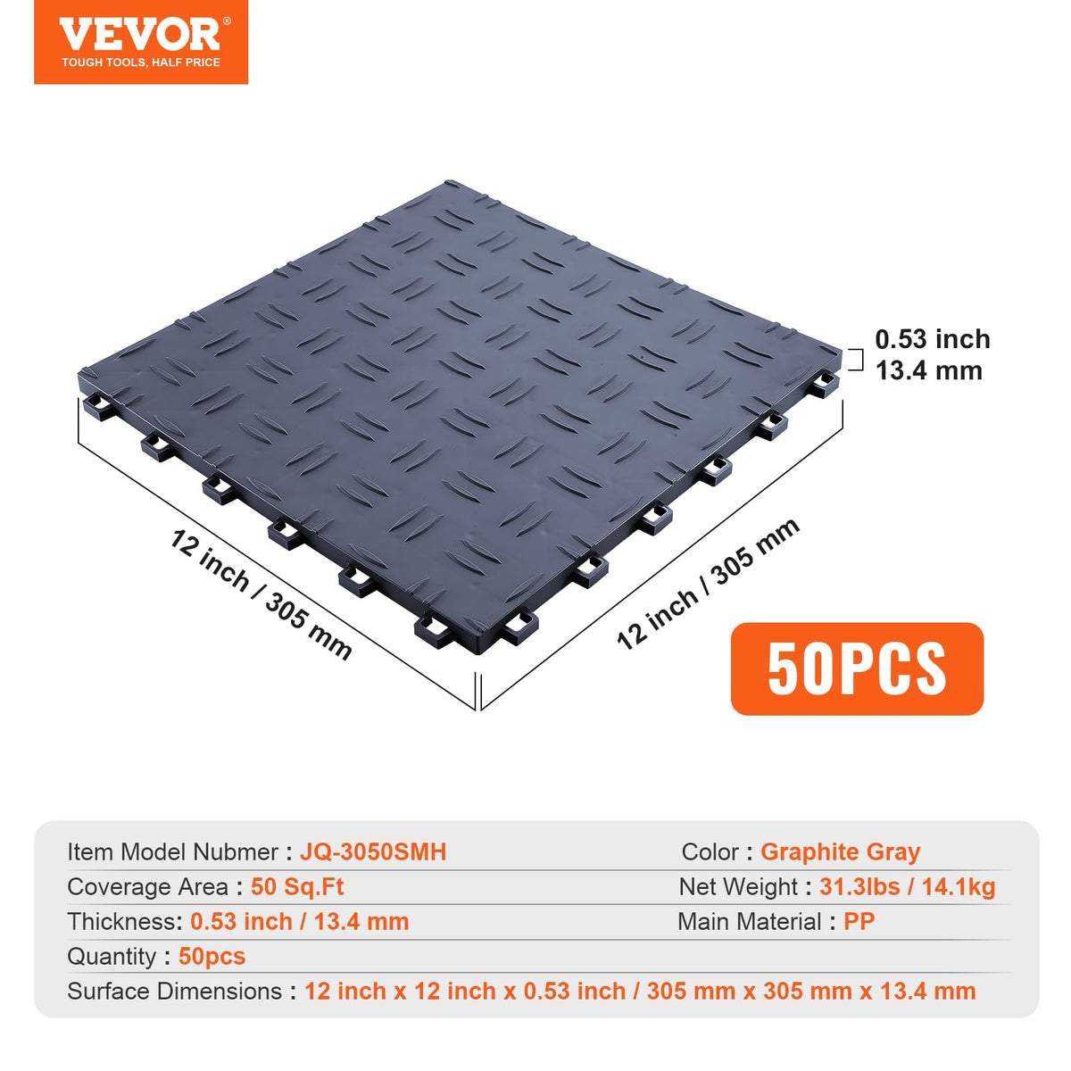 VEVOR tile edge trimmed to fit wall demonstrating customizable installation benefit
