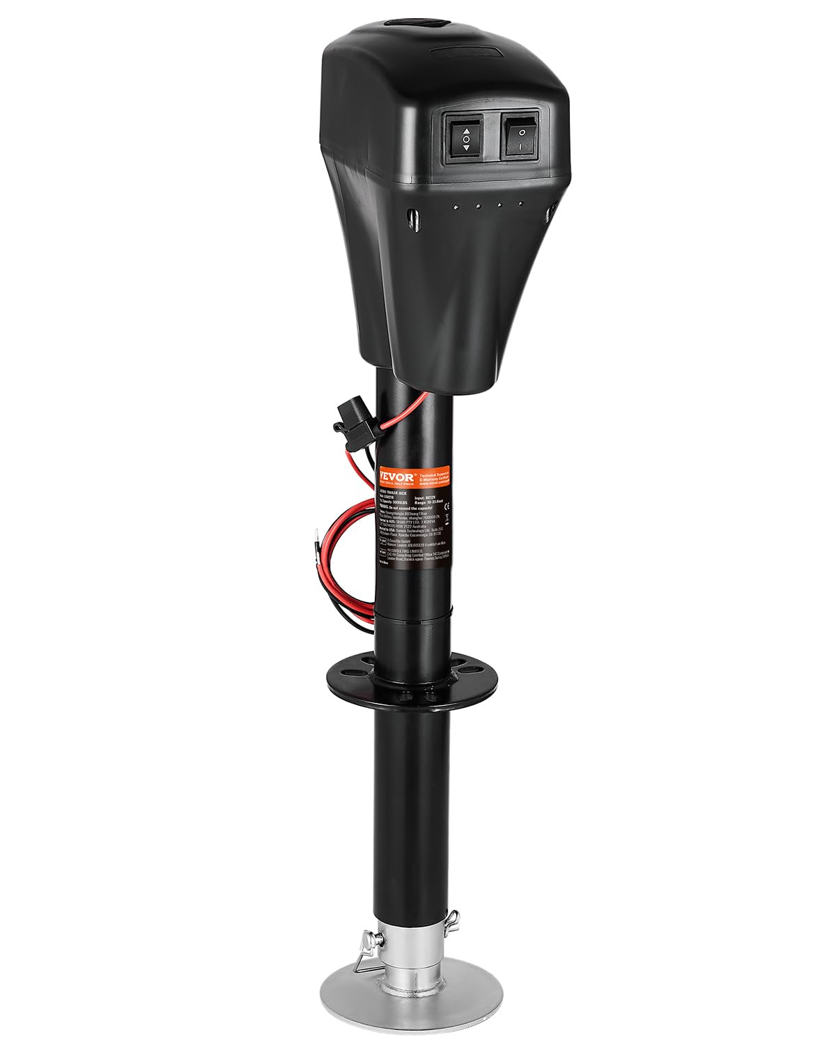 VEVOR electric jack front view showing controls and clean install benefit