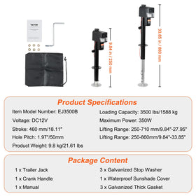 VEVOR manual hand crank inserted for emergency operation ensuring reliable backup
