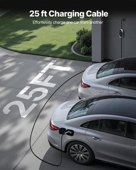 VEVOR neatly coiled 25 ft cable illustrating extra reach for driveway convenience