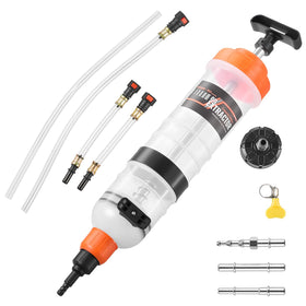 VEVOR extractor front view showing pump and tank for easy portable fluid changes