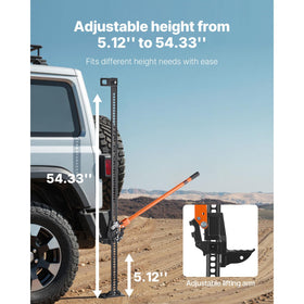 VEVOR farm jack handle grip detail with non-slip sleeve for safer leverage