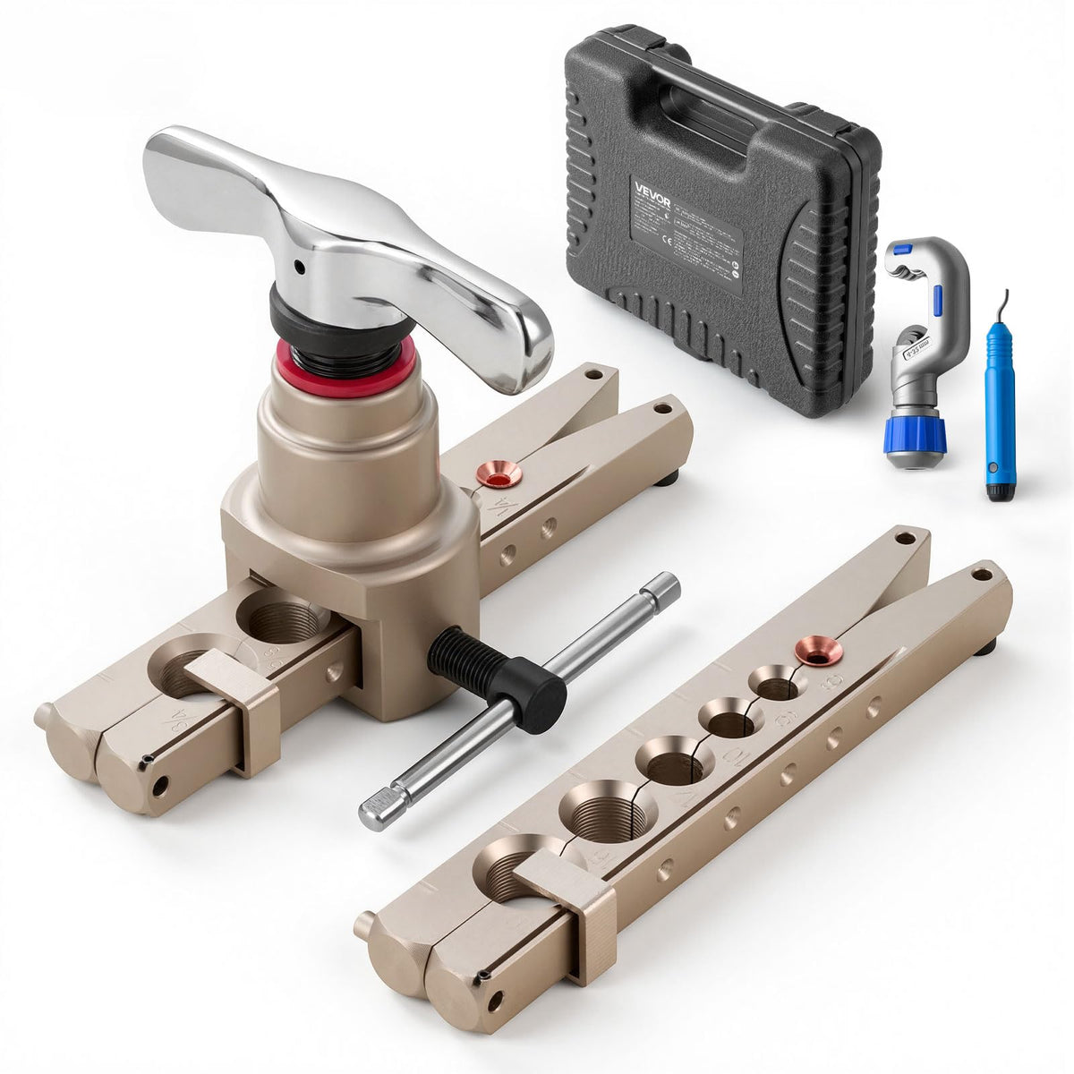 VEVOR flaring tool front view showing compact kit and benefits