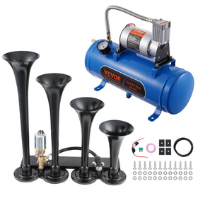 VEVOR four trumpet front view showing powerful horn and clear projection benefit