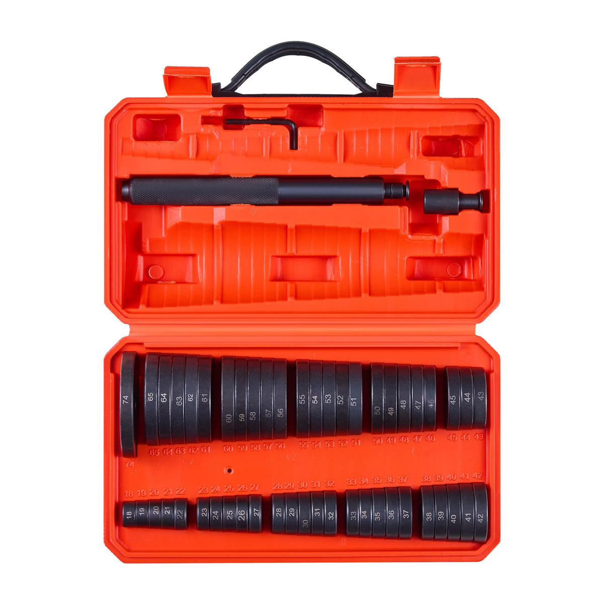 VEVOR front packaging showing complete 52-piece bearing press kit benefits portability