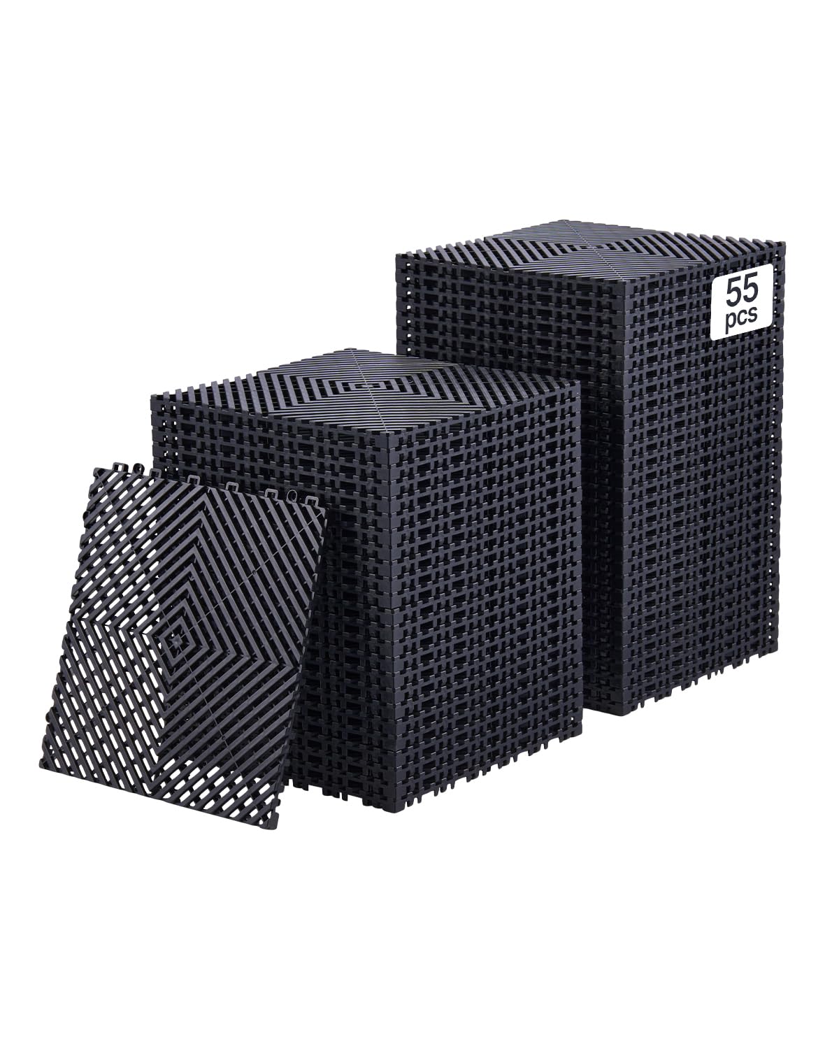 VEVOR front packaging showing full 55-piece drainage mat kit and benefits