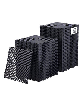 VEVOR front packaging showing full 55-piece drainage mat kit and benefits