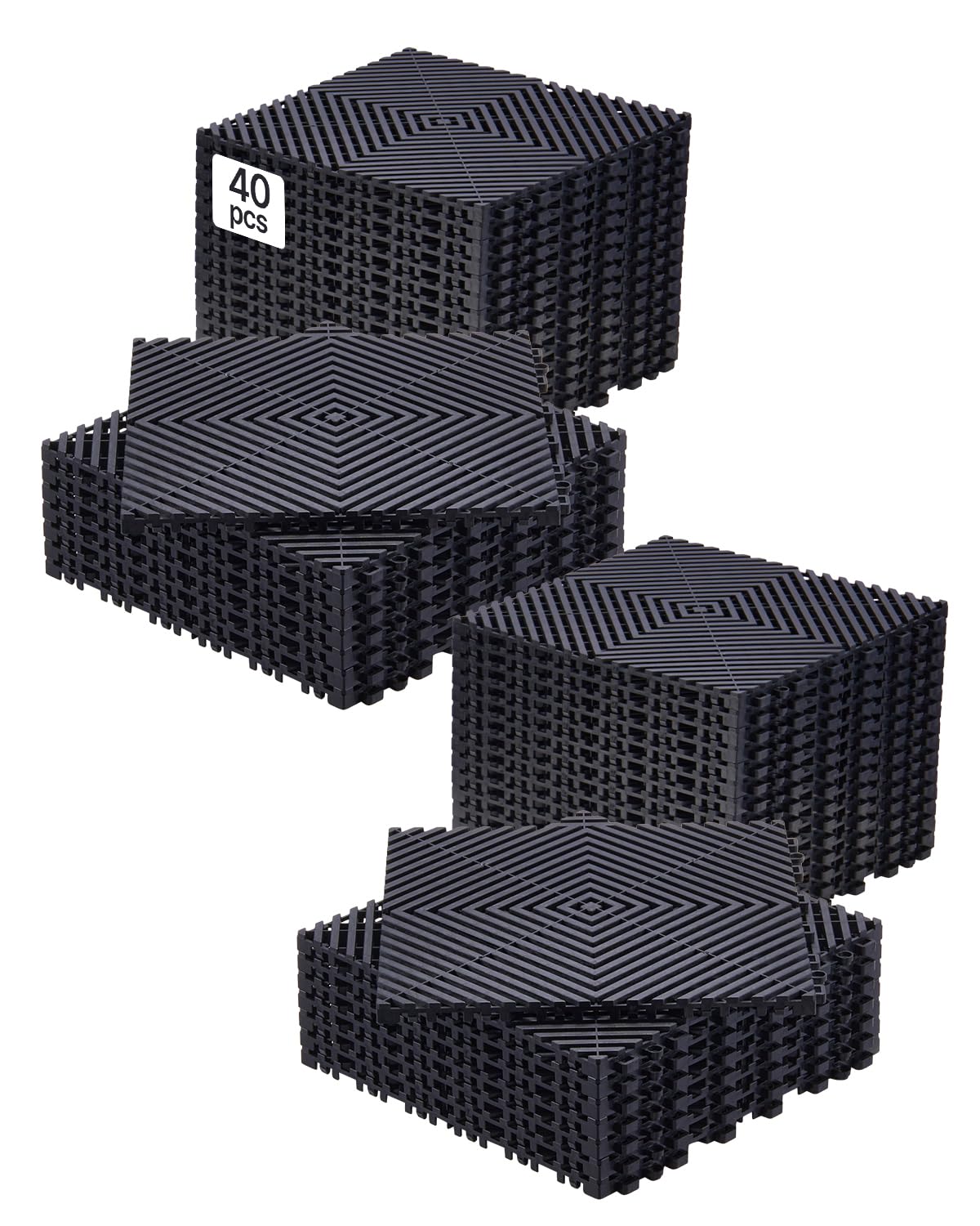 VEVOR front view of 40-piece mat kit showing packaging and contents benefits