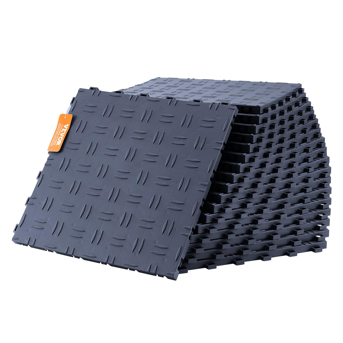 VEVOR front packaging showing graphite tiles and benefits for garage protection