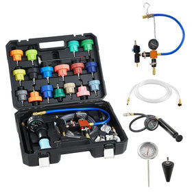 VEVOR front packaging showing full 31-piece radiator kit and portability benefit