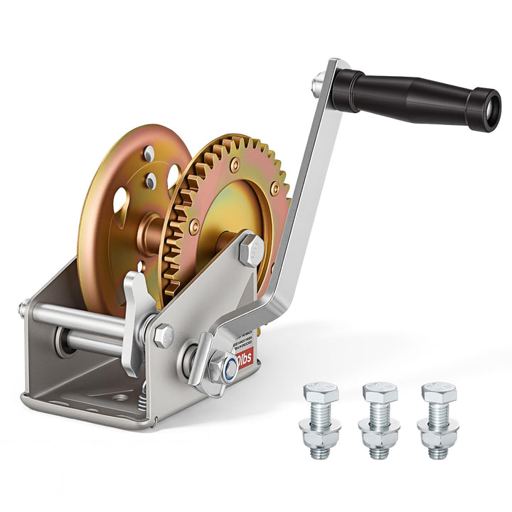 VEVOR front view of winch showing compact durable design and easy mounting