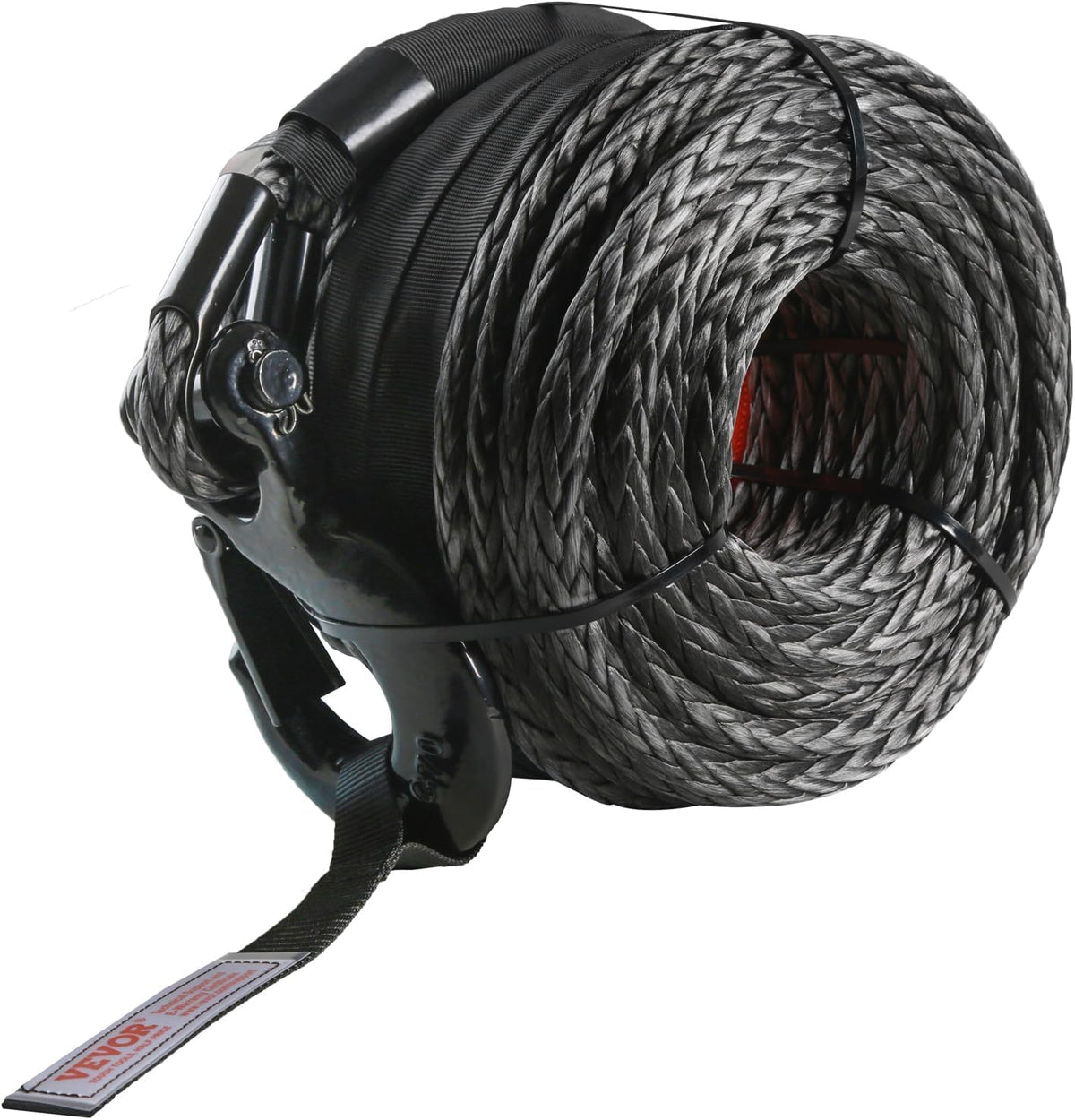 VEVOR front view of packaged winch rope showing kit and benefits