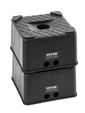 VEVOR front view of two 6-inch jack blocks showing solid base and stability benefits