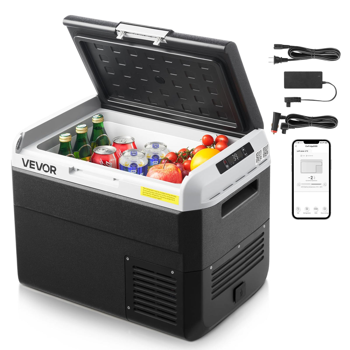 VEVOR front view of car refrigerator shows compact durable design and easy access