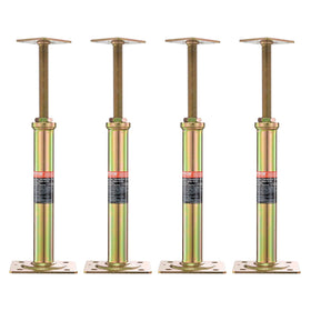 VEVOR front view of four floor jacks showing compact storage and strong support