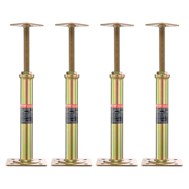VEVOR front view of four floor jacks showing compact storage and strong support