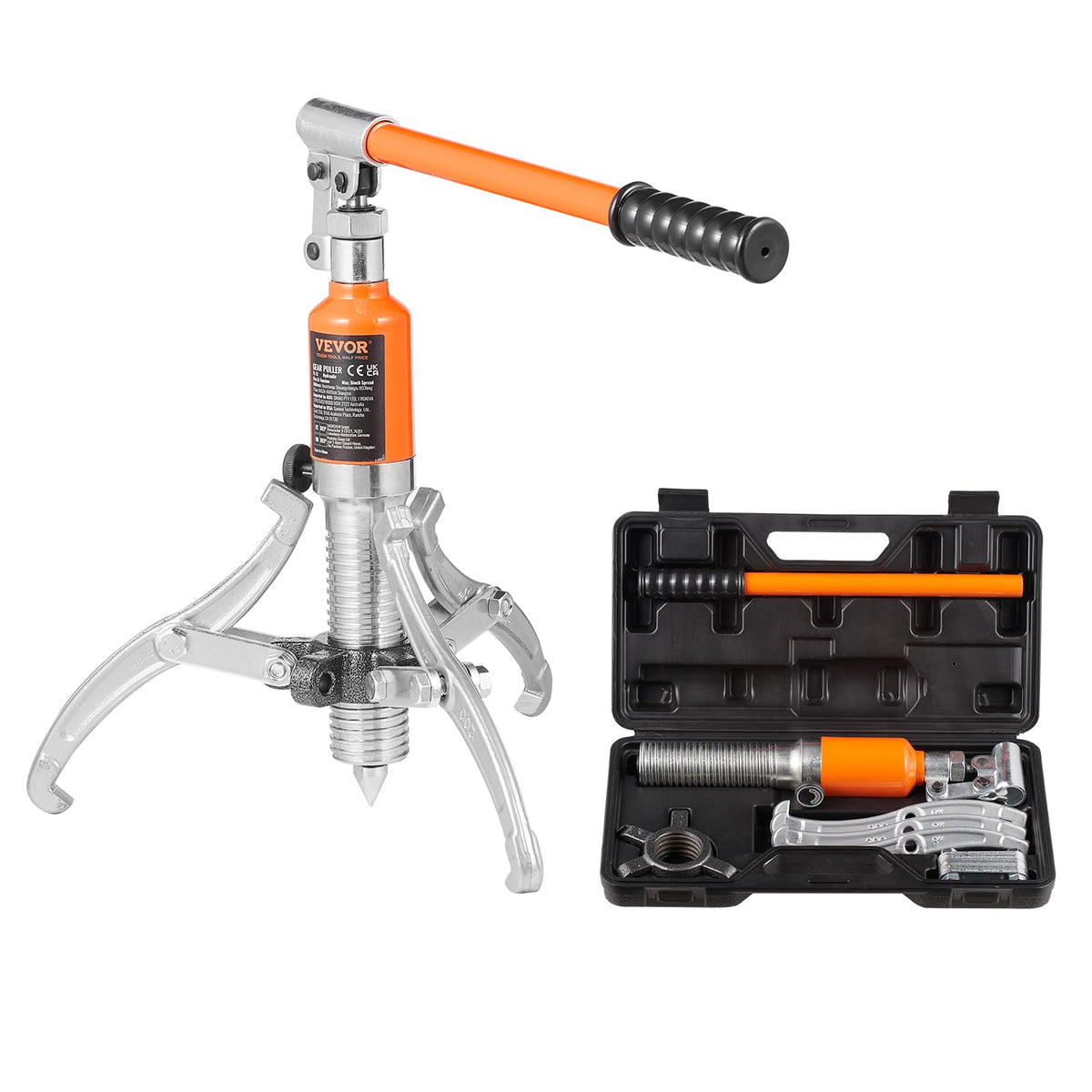 VEVOR front view of packaged 5-ton puller showing ready-to-use tool benefit