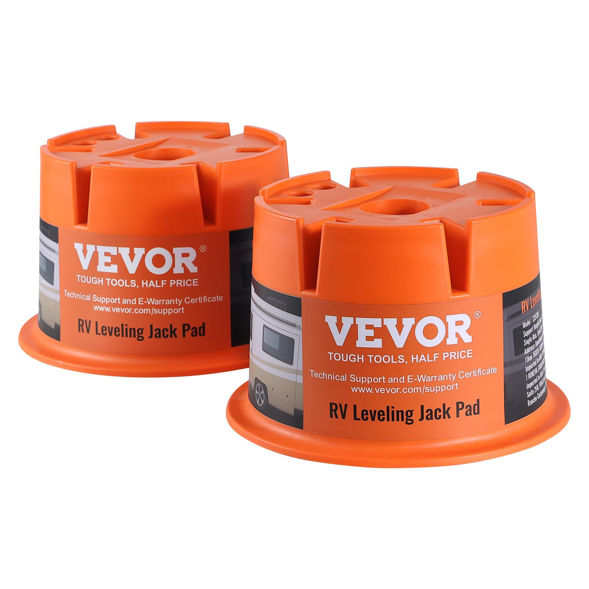 VEVOR front view packaging showing two blocks and instructions for easy transport