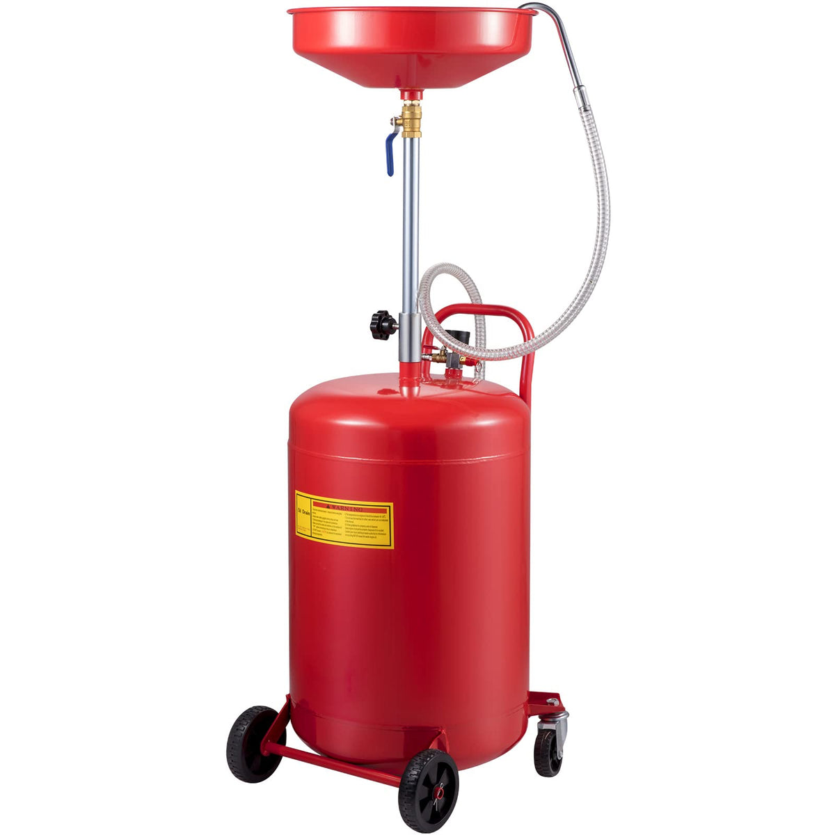 VEVOR front view of 20-gallon tank showing mobility and capacity benefits