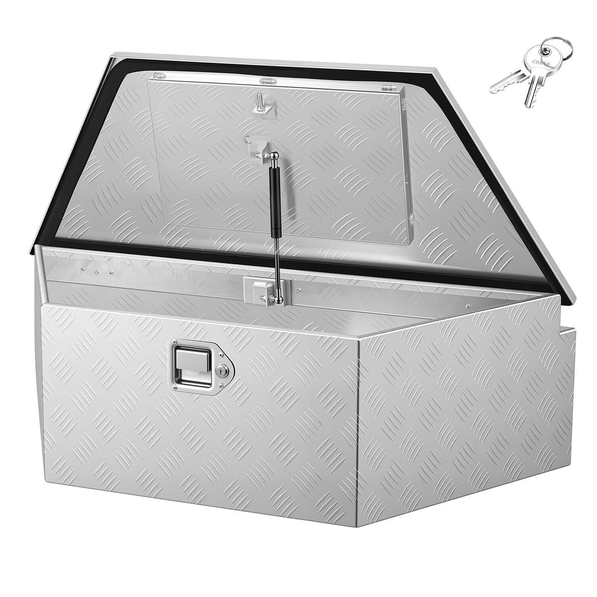 VEVOR front view of tongue box showing secure storage and durable finish