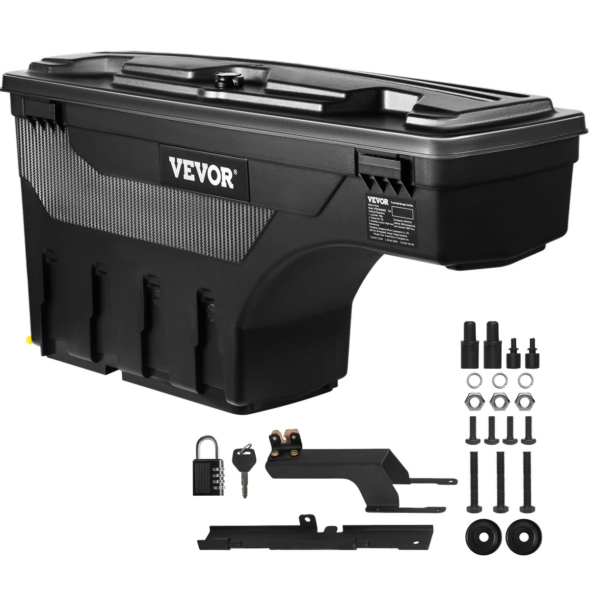 VEVOR front view of truck box showing form and secure fit