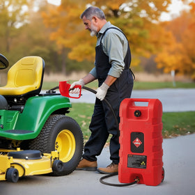 VEVOR size comparison next to an ATV illustrating 15-gallon capacity scale
