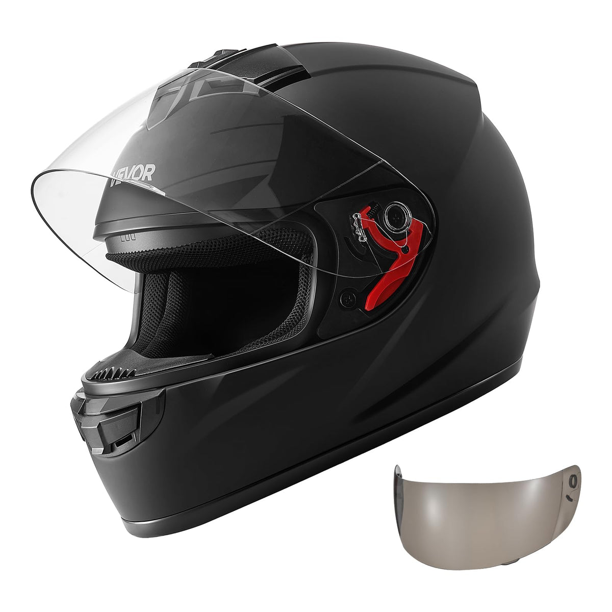 VEVOR helmet front view showing full-face protection and clear visibility
