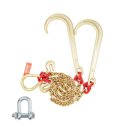 VEVOR G80 bridle chain front view showing hooks and links for reliable towing