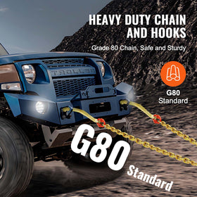 VEVOR G80 galvanized finish on chain showing rust resistance benefit