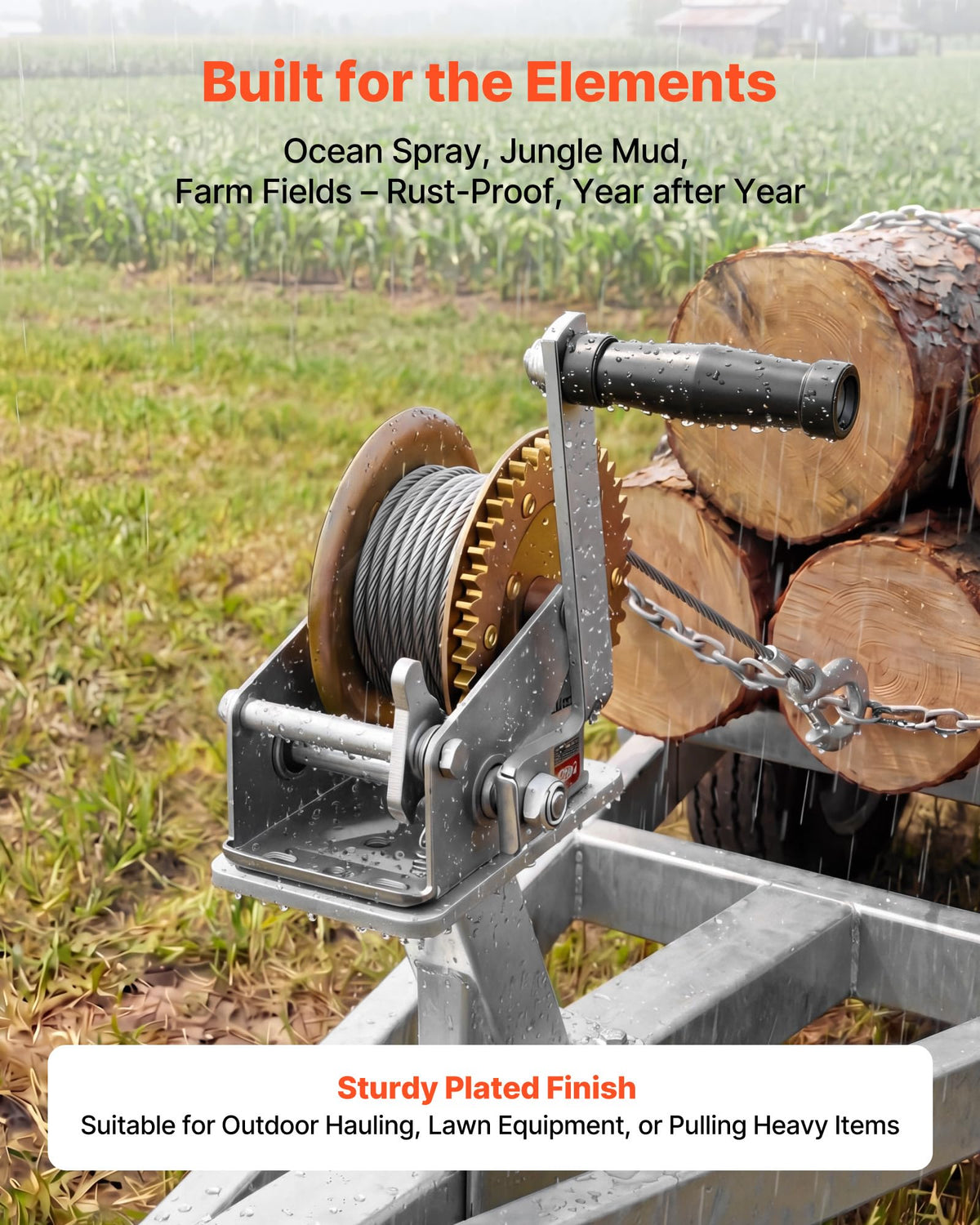 VEVOR galvanized finish showing corrosion resistance for marine environments