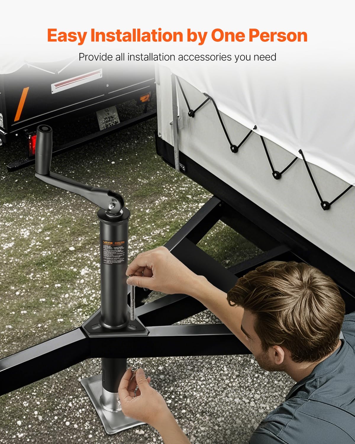 VEVOR galvanized inner and outer tubes close detail resisting rust and corrosion