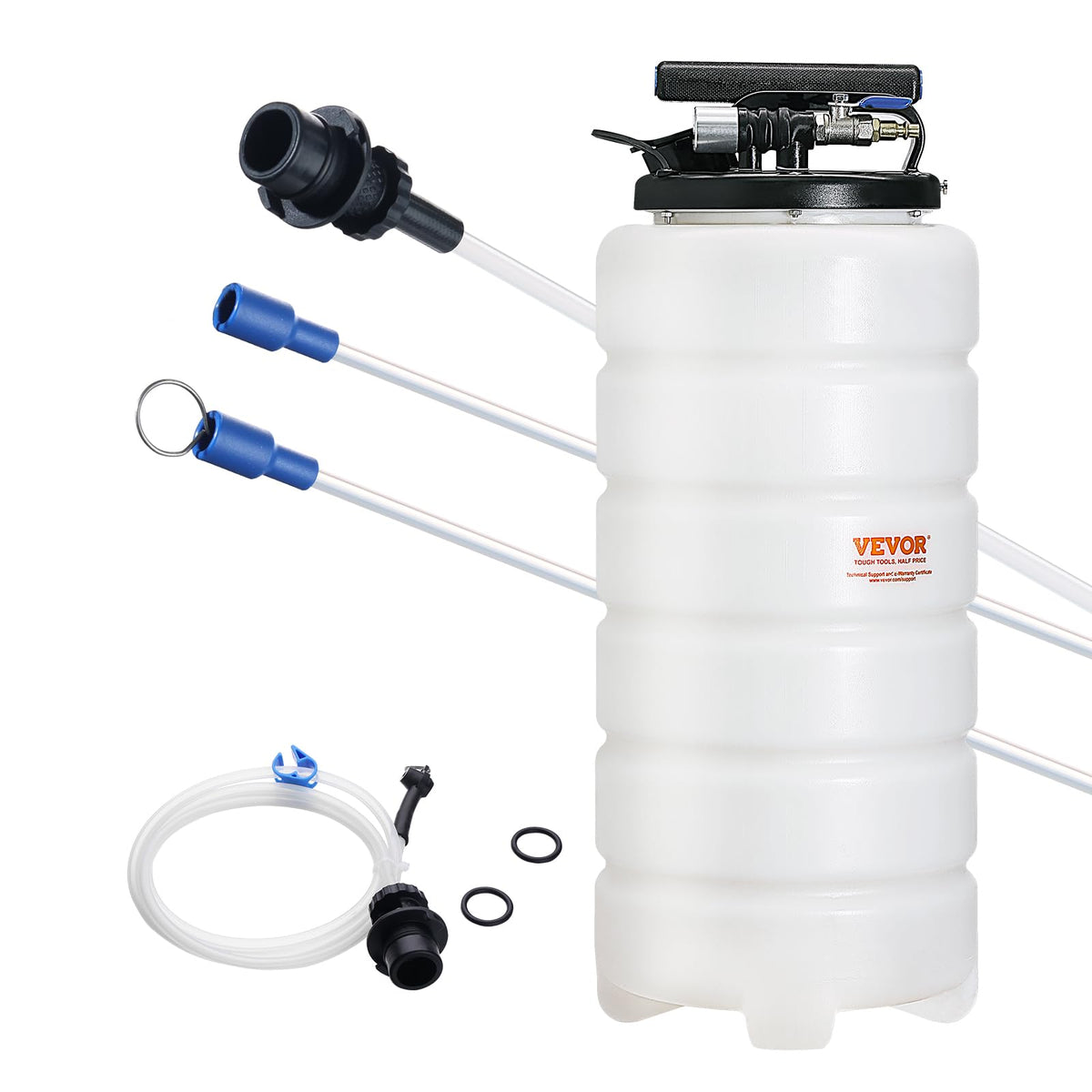 VEVOR in a garage lifestyle scene emphasizing tidy, efficient fluid changes