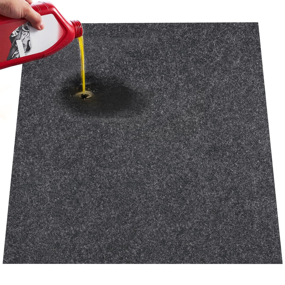VEVOR garage mat front view showing full 6.6'x8.5' coverage and protection