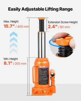 VEVOR handle and pump detail showing easy leverage for lifting