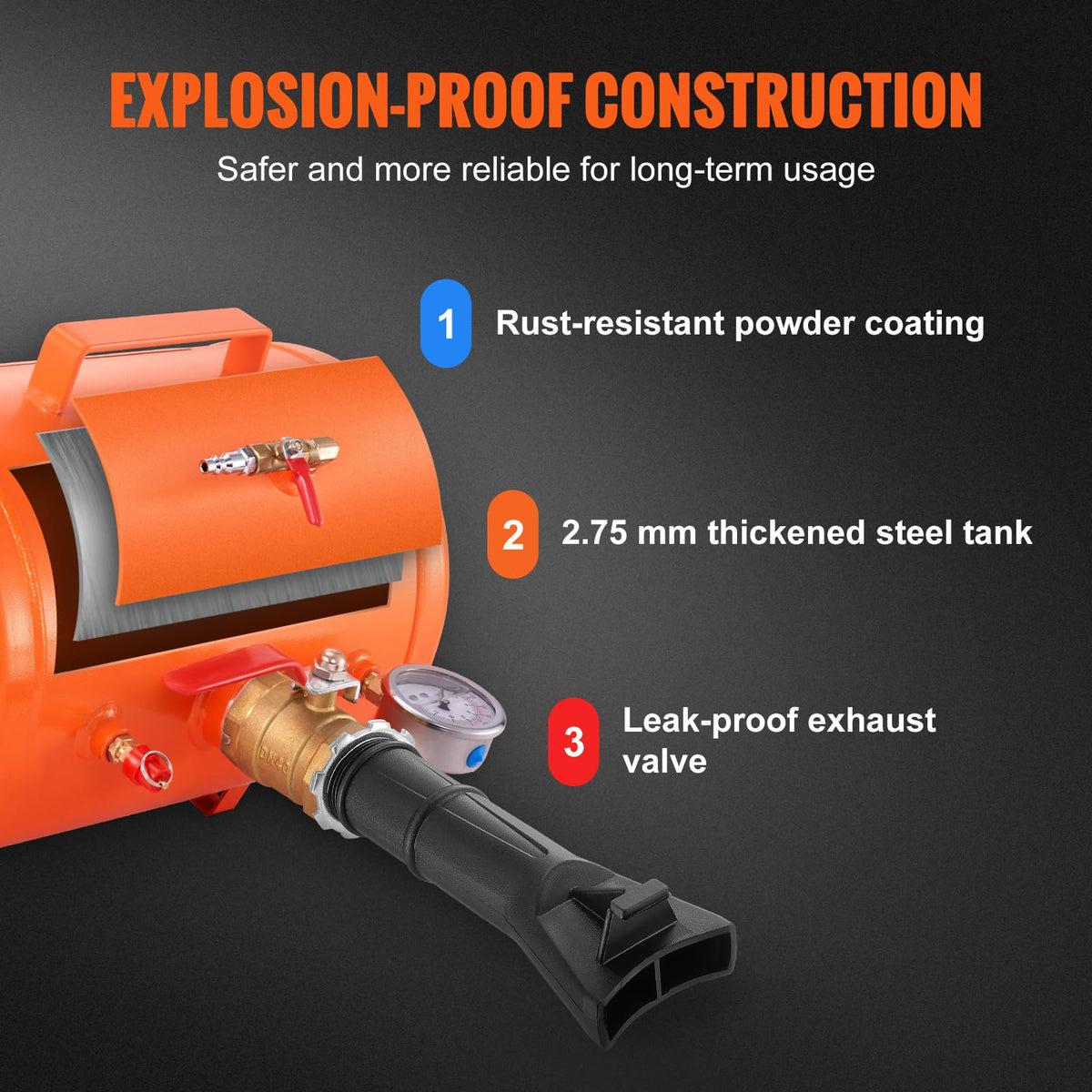 VEVOR handle and valve assembly image, provides secure grip and reliable control