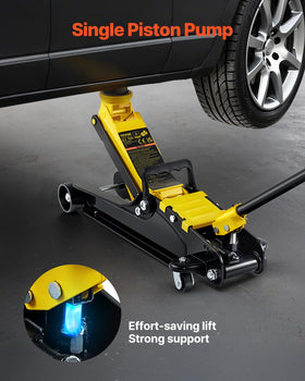 VEVOR scale comparison showing 3.35" to 14.96" lift range benefits