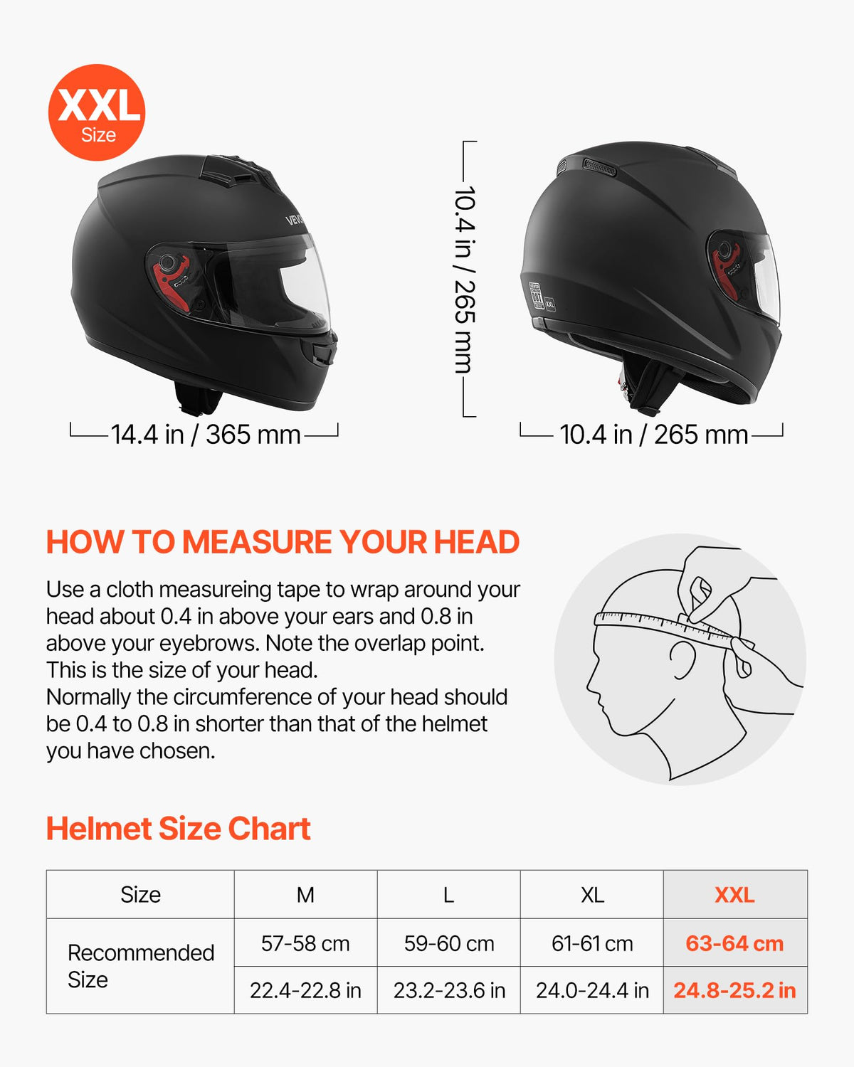 VEVOR helmet clear visor close-up offering unobstructed vision benefit