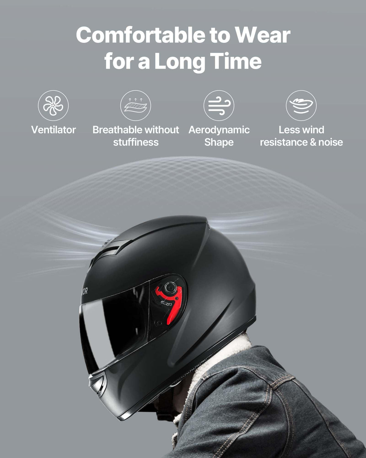VEVOR helmet with detachable liner removed for easy washing and hygiene benefit