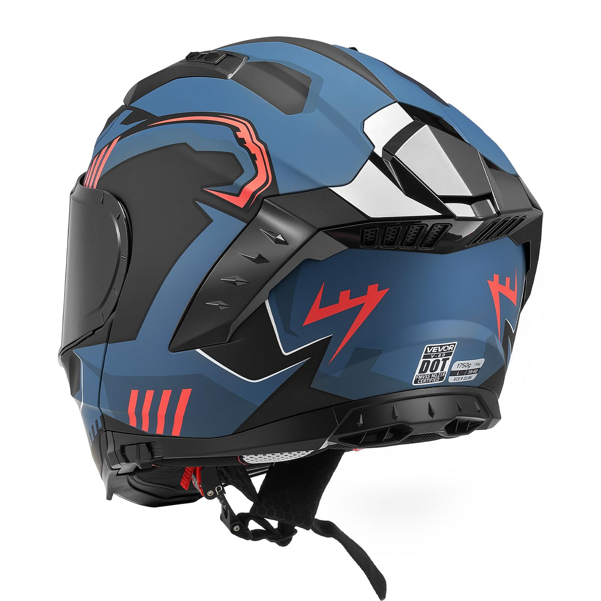 VEVOR helmet on rider riding street bike highlighting real-world comfort