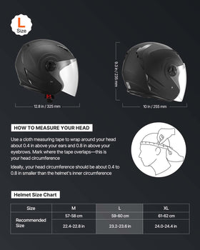 VEVOR helmet side profile with clear visor down for improved vision