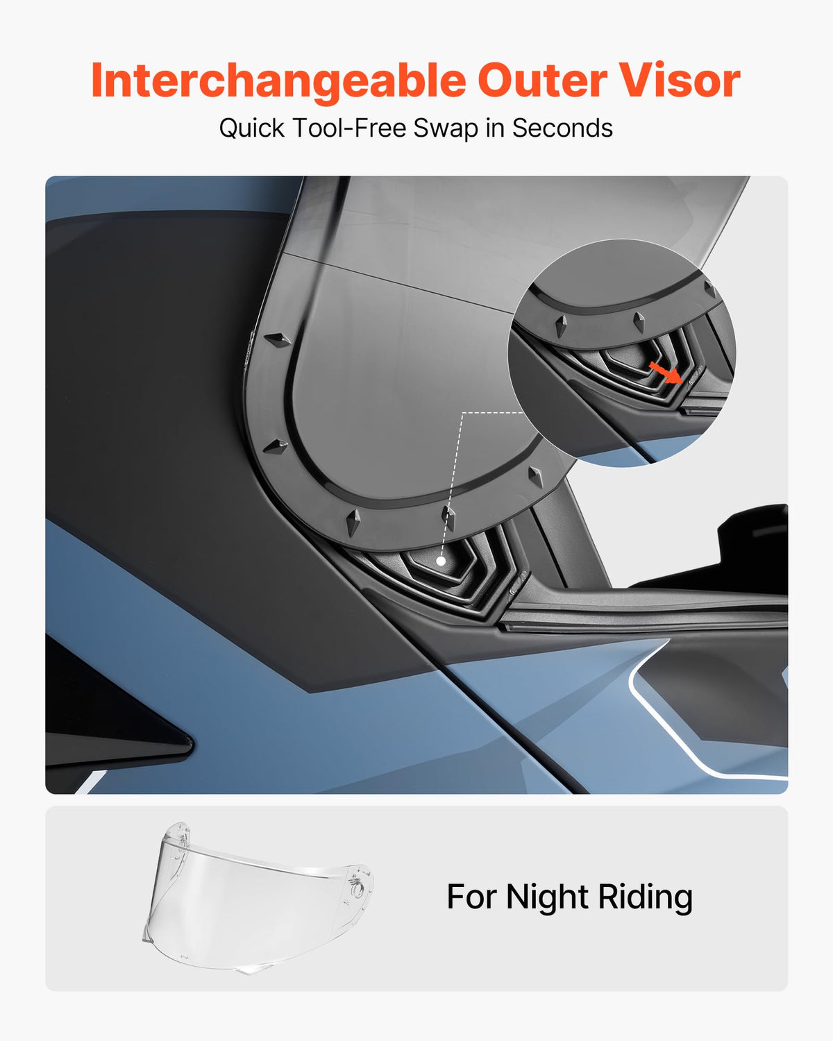 VEVOR helmet side vents detail improving airflow and anti-fog performance
