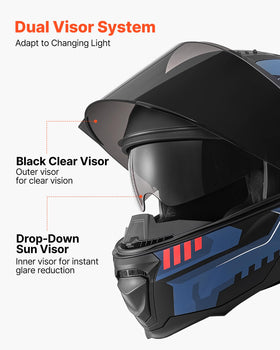 VEVOR helmet spare visors and quick-release shown for easy replacement